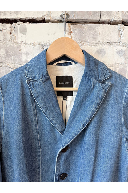 Tailored Denim Blazer - Faded Blue - DUNE + SALT