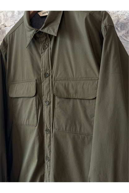Yoshitaka Cotton/Nylon Shirt Jacket - Military - DUNE + SALT