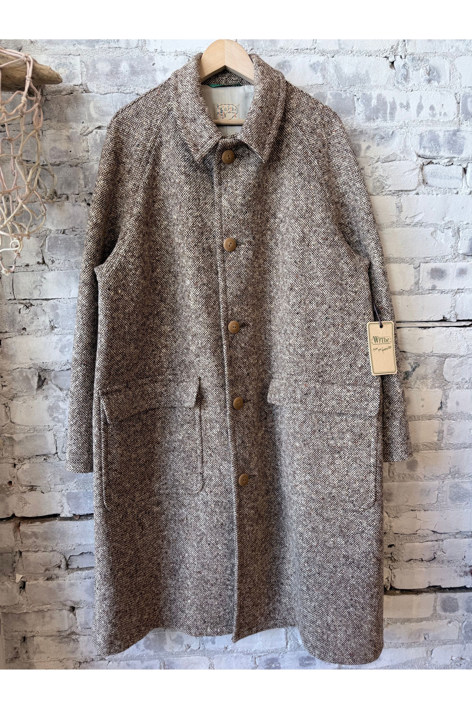 Raglan Wool Overcoat - Malted Barley Slub Donegal - DUNE + SALT