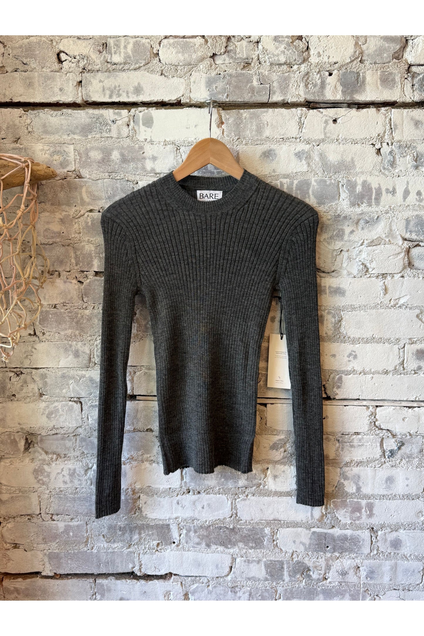Fine Knit Rib Top - Stone - DUNE + SALT