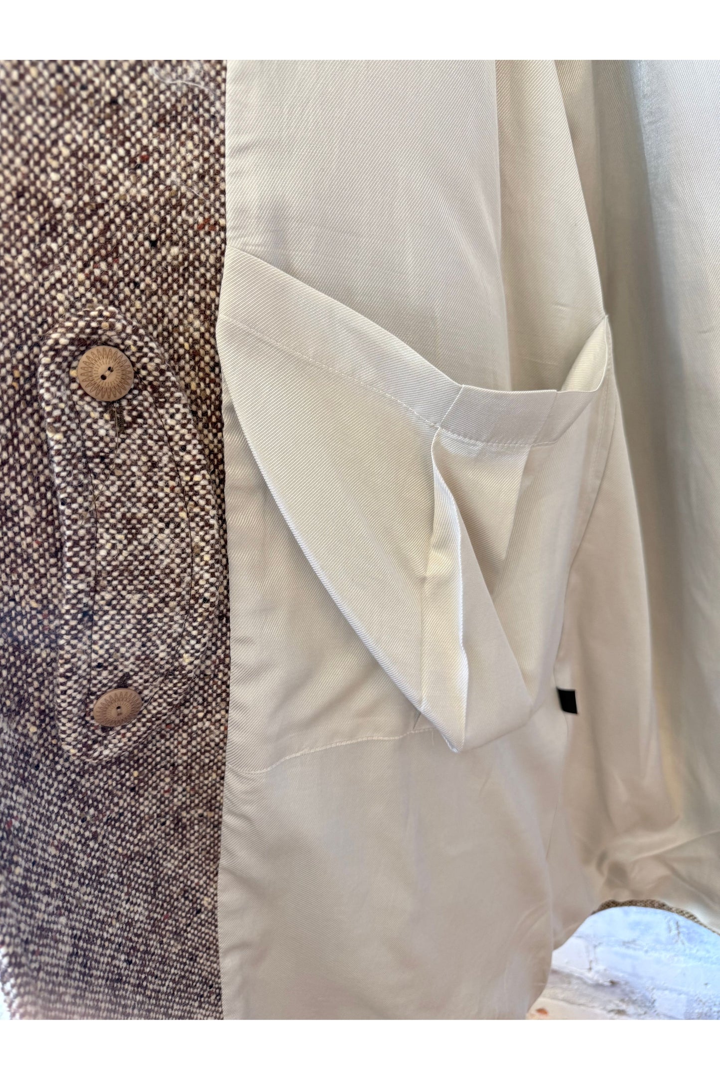 Raglan Wool Overcoat - Malted Barley Slub Donegal - DUNE + SALT