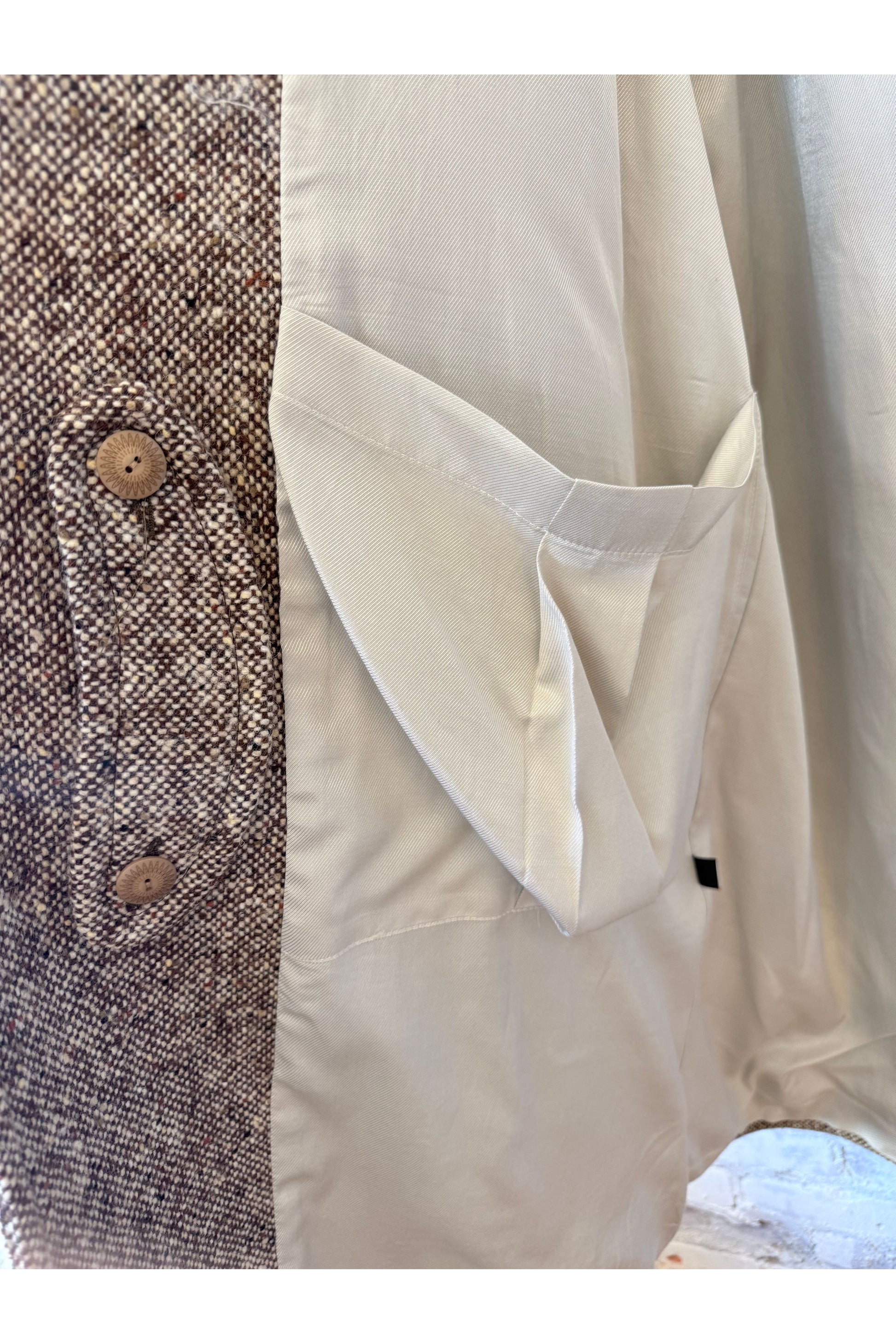 Raglan Wool Overcoat - Malted Barley Slub Donegal - DUNE + SALT