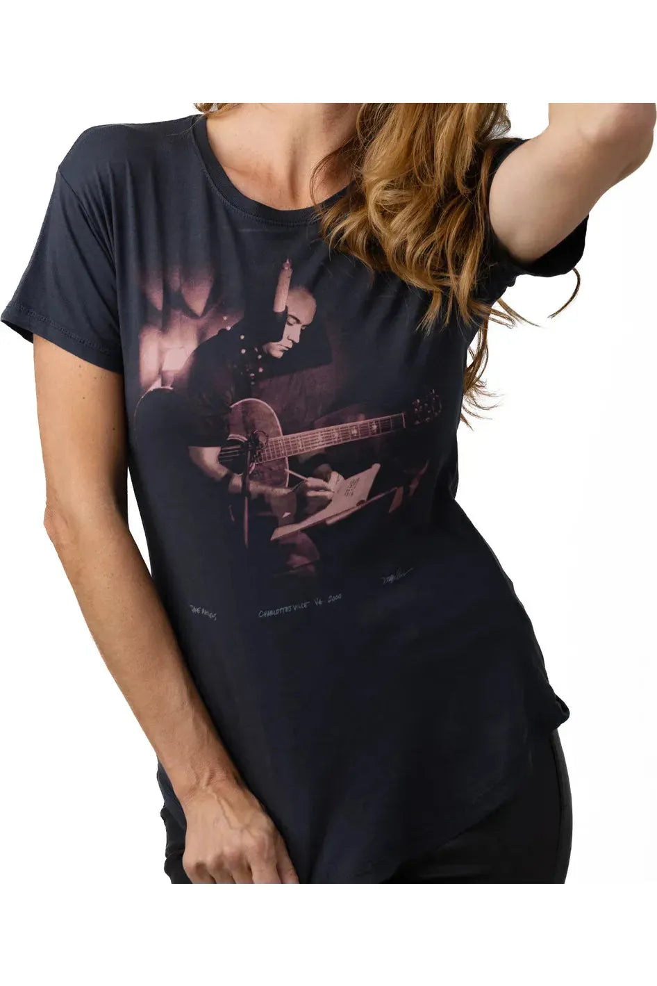 "Dave Matthews Rose" Women's Tee - Faded Black - DUNE + SALT
