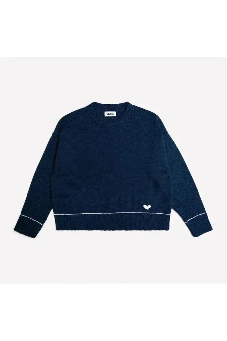 Laura Charm Sweater - Navy/Ivory - DUNE + SALT