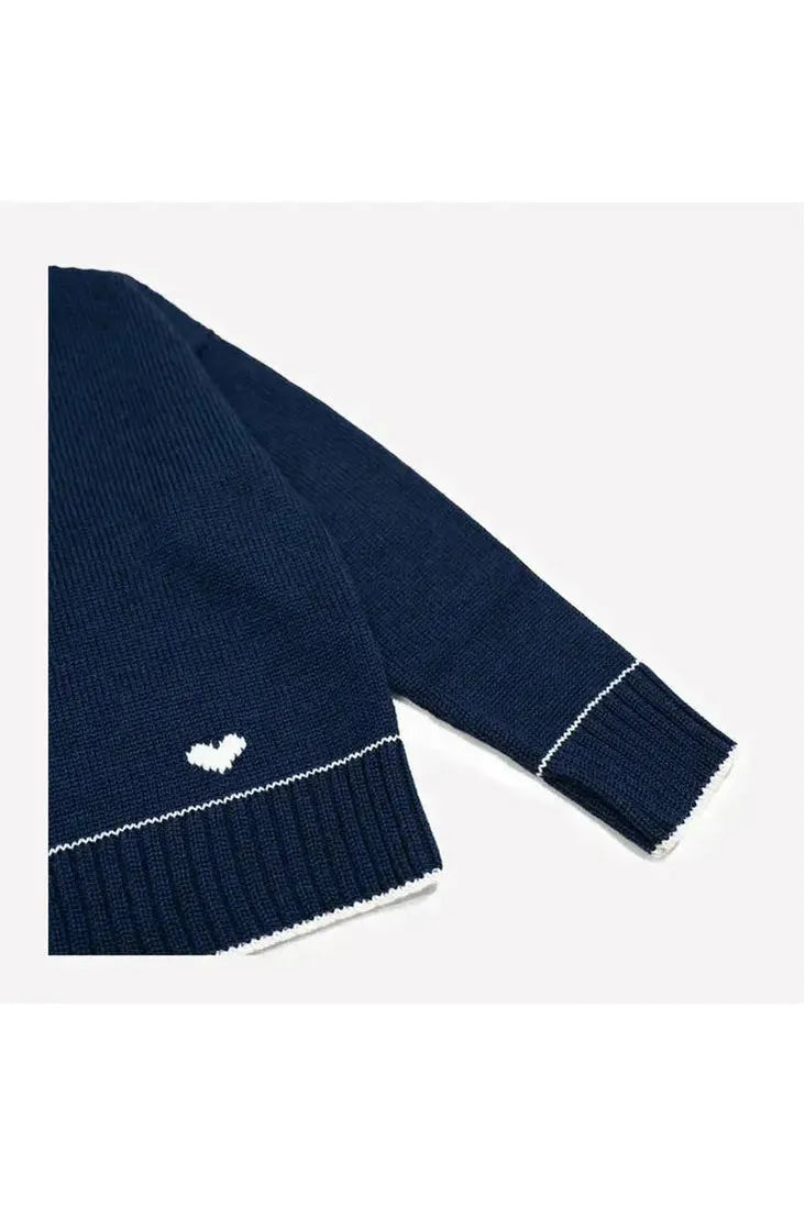 Laura Charm Sweater - Navy/Ivory - DUNE + SALT