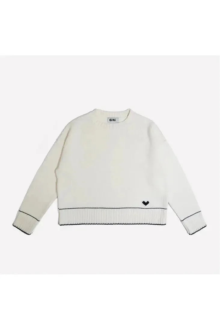 Laura Charm Sweater - Ivory/Navy - DUNE + SALT