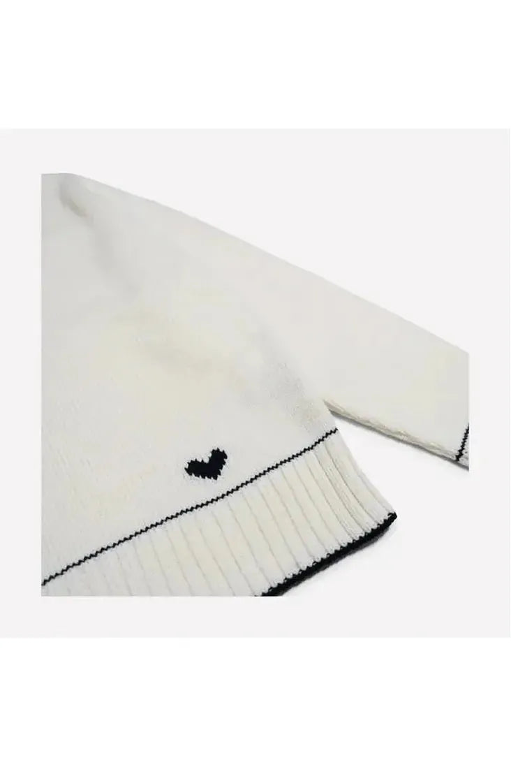 Laura Charm Sweater - Ivory/Navy - DUNE + SALT