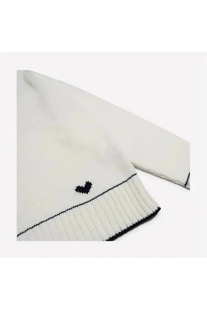 Laura Charm Sweater - Ivory/Navy - DUNE + SALT