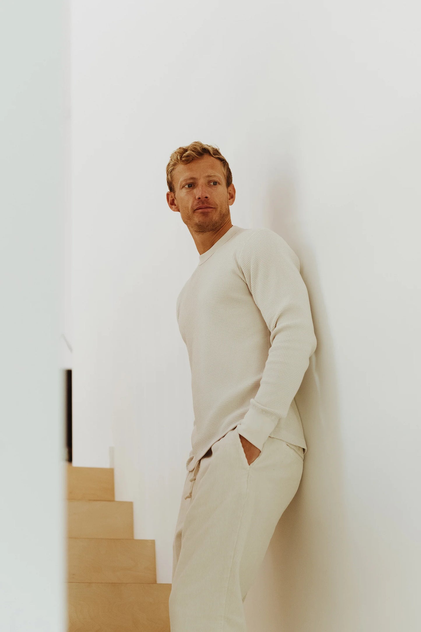 L/S Crew Waffle Tee - Ash