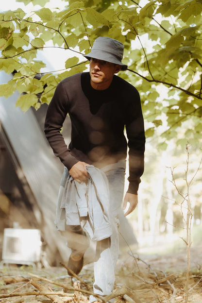 L/S Crew Waffle Tee - Basil