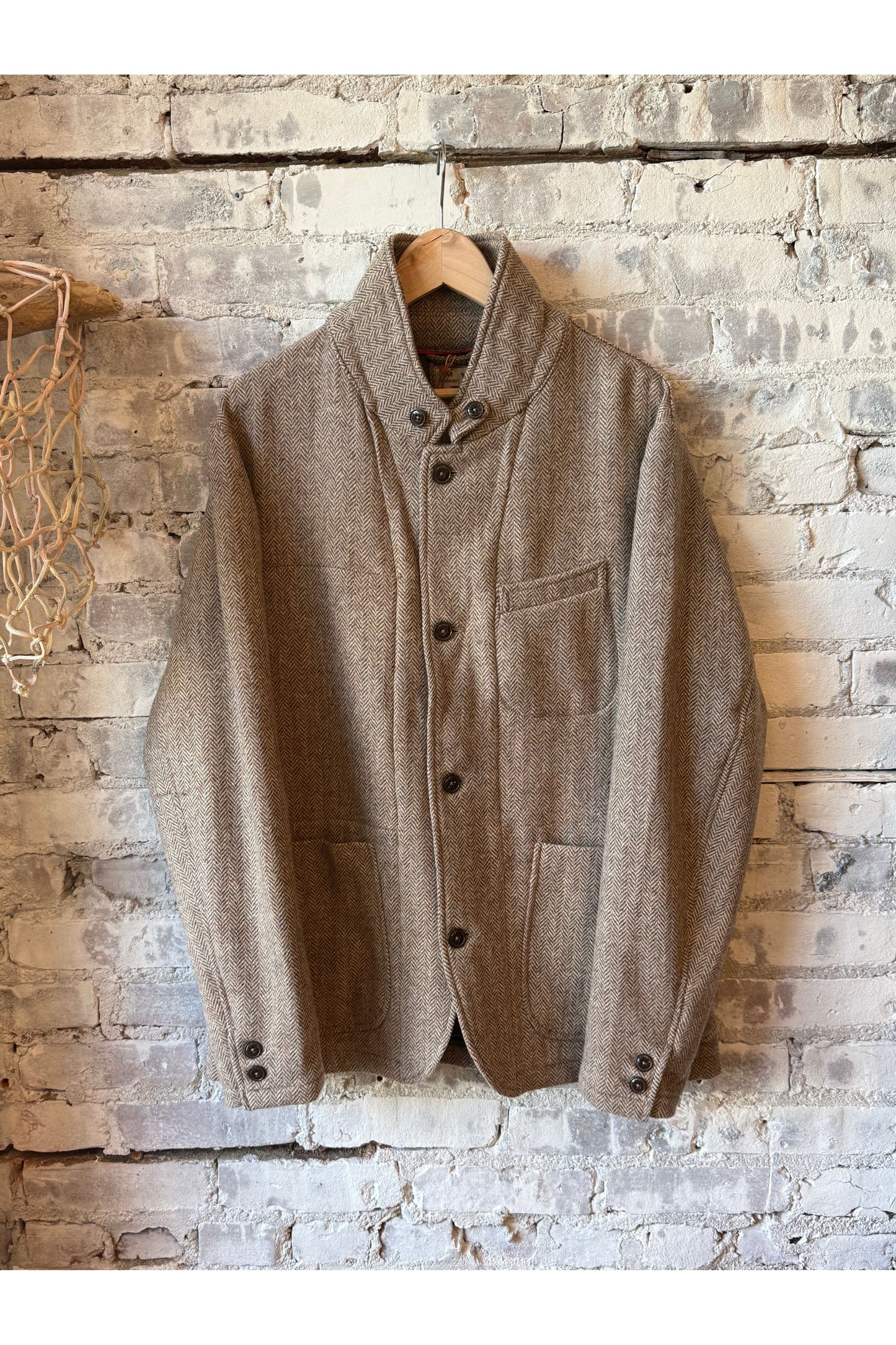 Heritage Trap Blazer - Ash Brown Herringbone - DUNE + SALT
