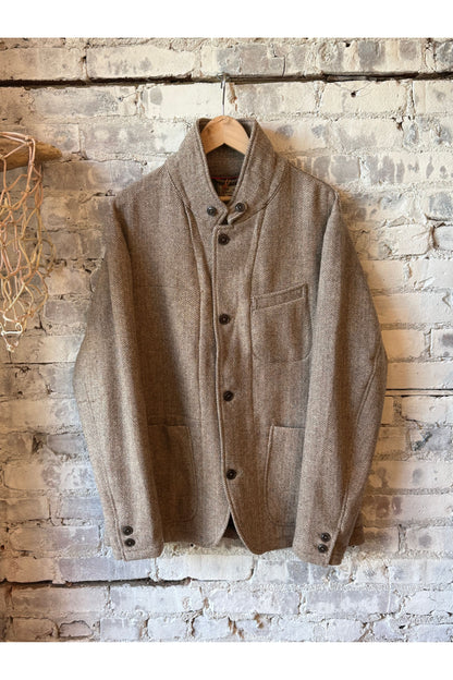 Heritage Trap Blazer - Ash Brown Herringbone - DUNE + SALT