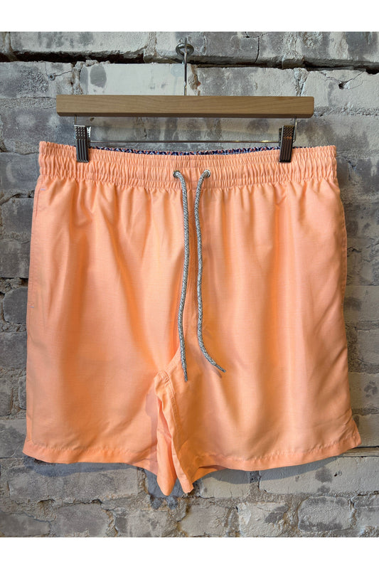 Cyclist Liner Swim Trunks - Orange Solid Linen - DUNE + SALT