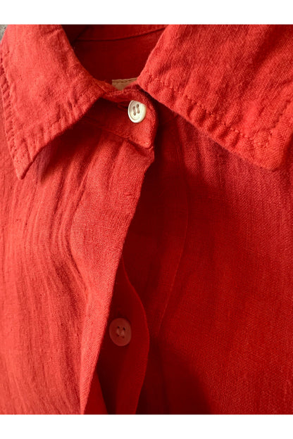 Rea Linen Dress - Poppy - DUNE + SALT