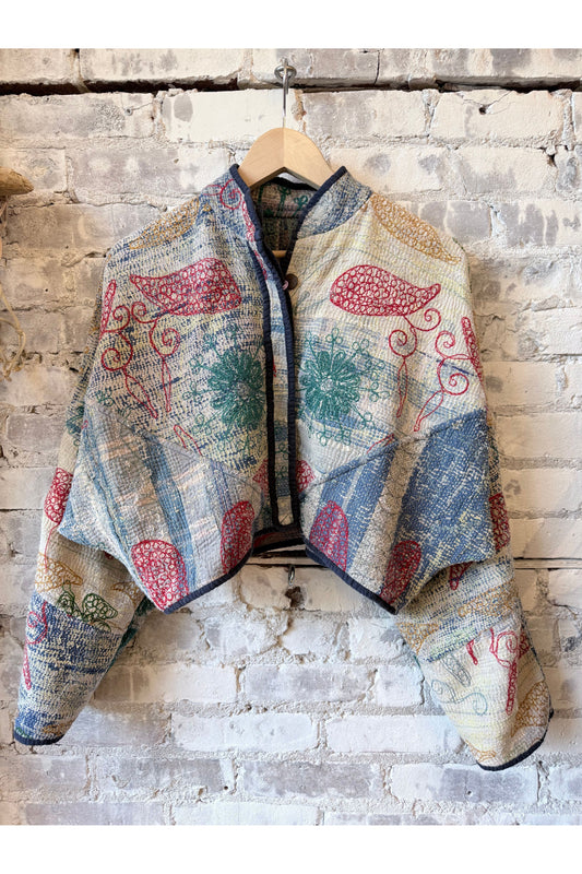 Kaira Cropped Quilted Patchwork Jacket - Assorted Colors - DUNE + SALT