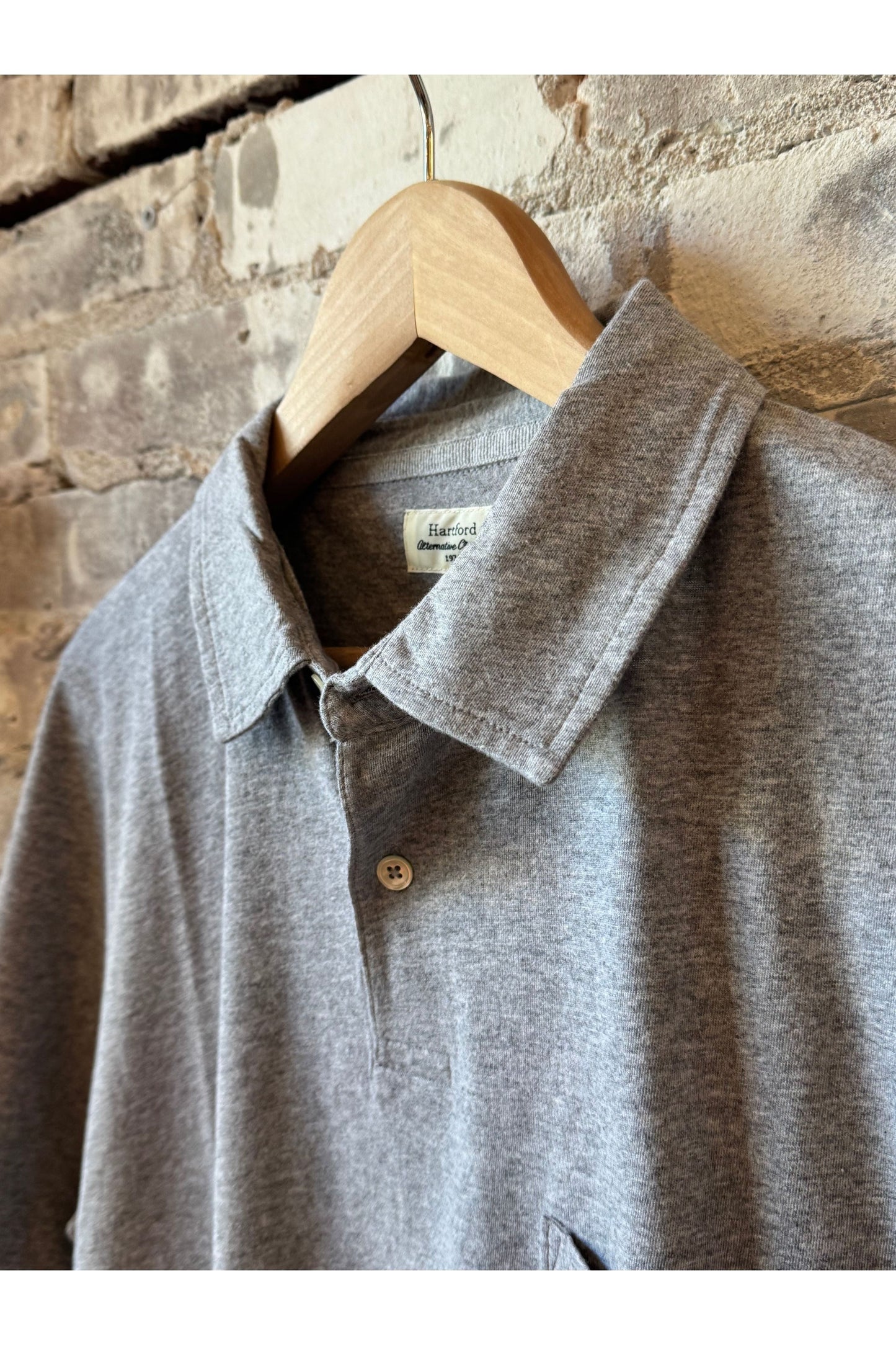 SS Cotton Jersey Polo - Heather Grey - DUNE + SALT