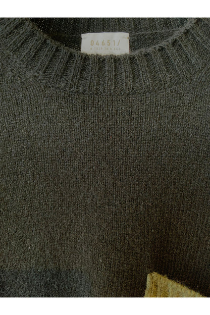 Cashmere Pocket Crew - Black/Olive - DUNE + SALT
