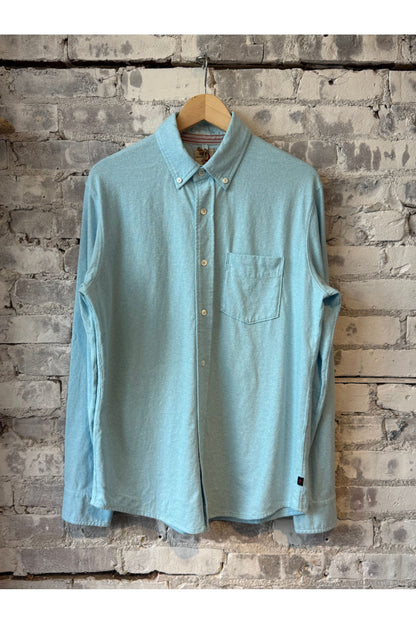 Fineline Knit Buttondown - Light Blue/White - DUNE + SALT