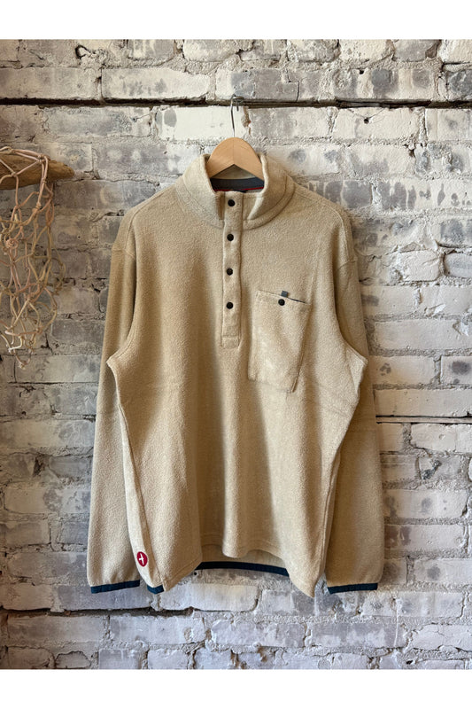 Terry Snap-Zip Mock - Biscuit - DUNE + SALT