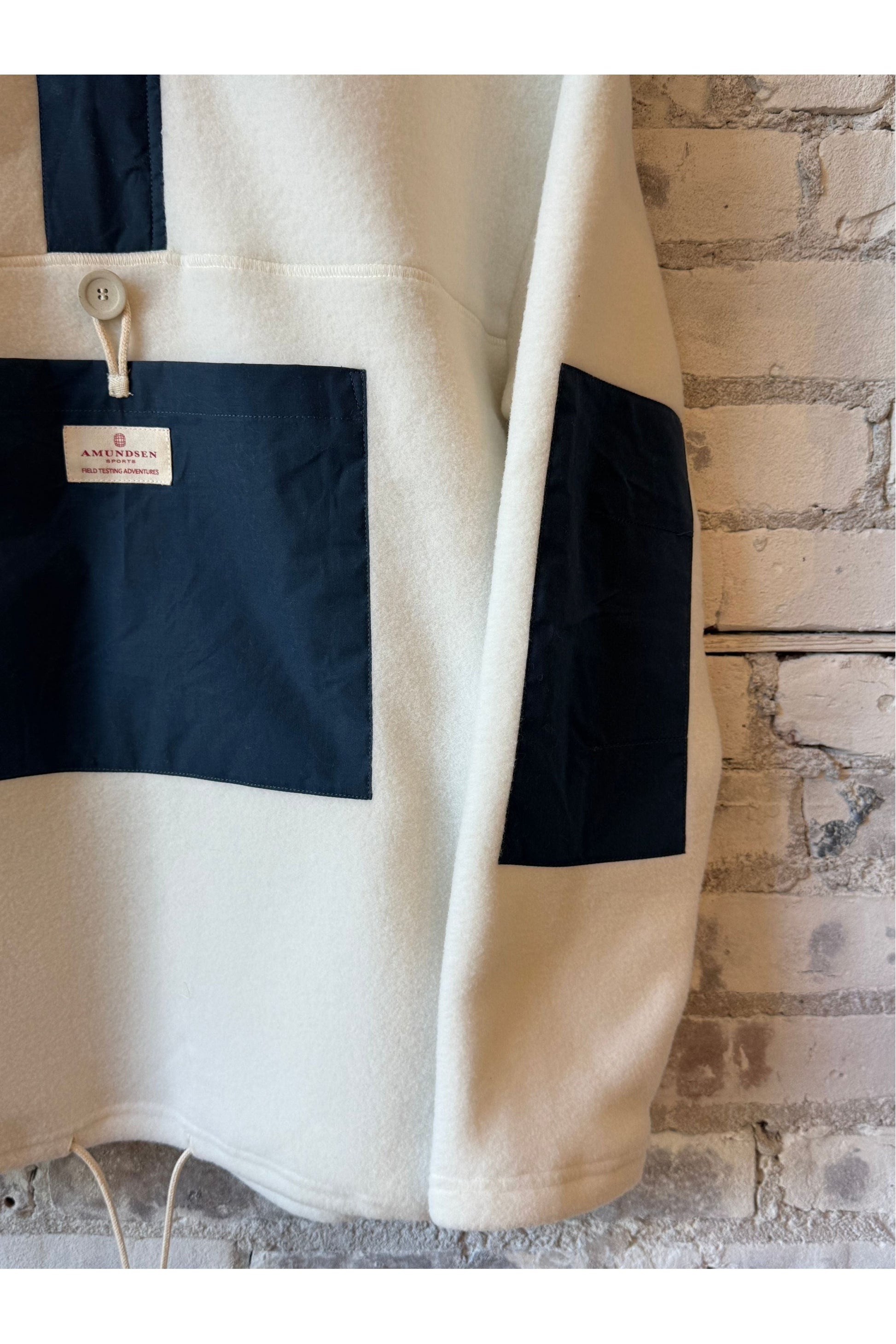 Women's V-Bond Waxed Fleece - Natural/Navy - DUNE + SALT