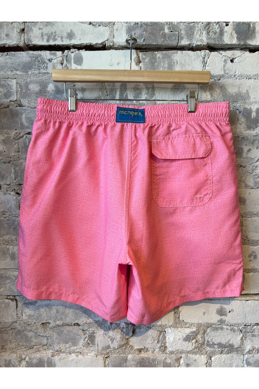 Cyclist Liner Swim Trunks - Coral Solid Linen - DUNE + SALT