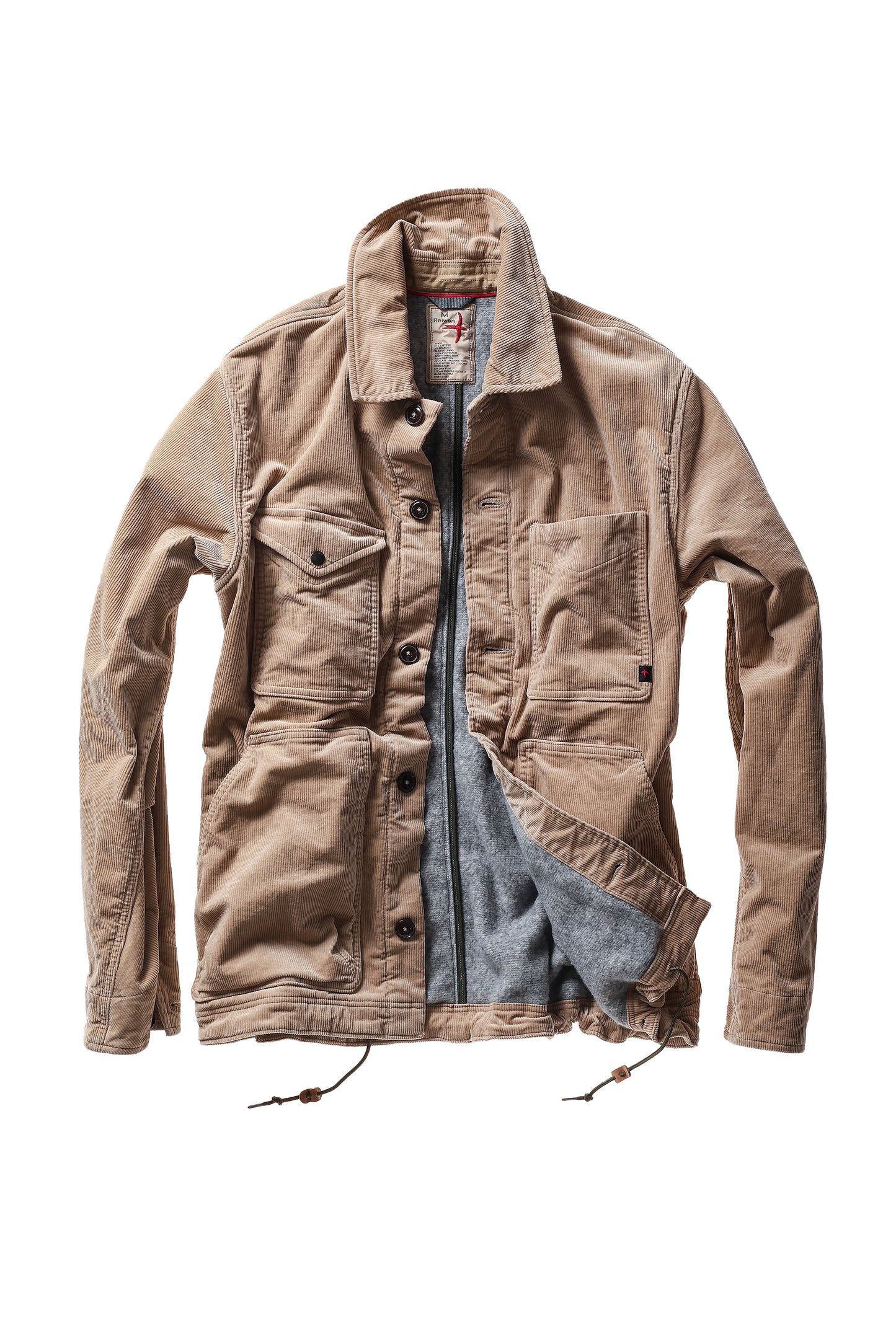 Piled-Lined Chore Coat - Buff Khaki Cord - DUNE + SALT