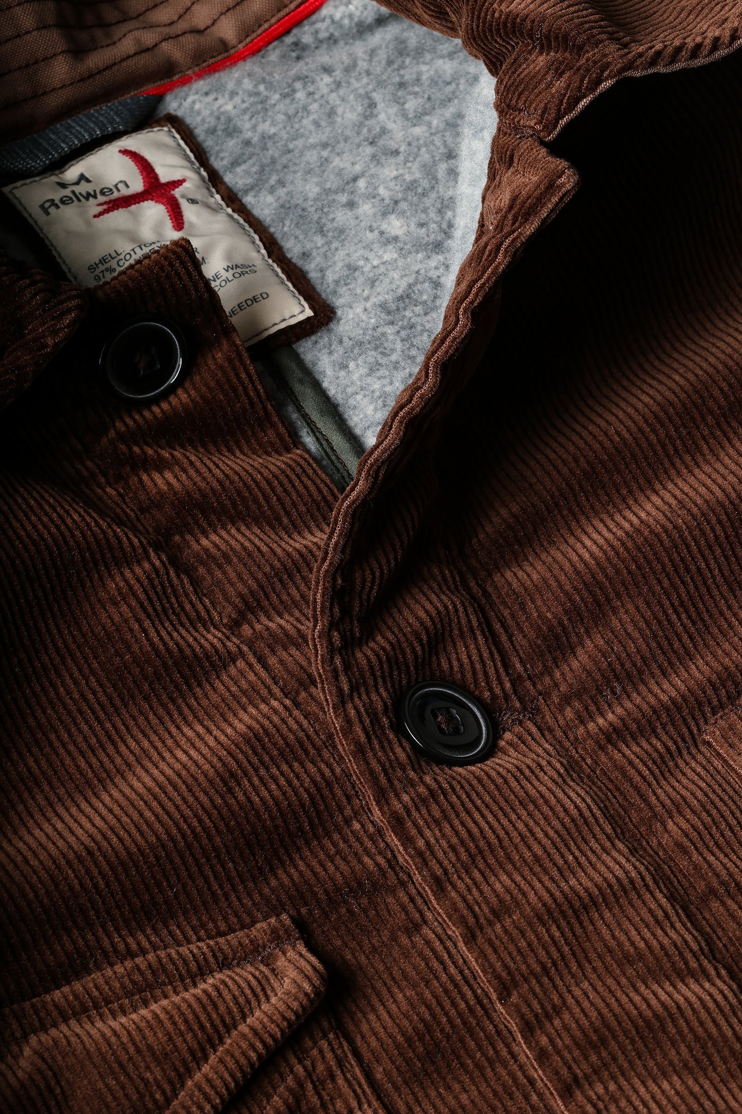 Piled-Lined Chore Coat - Hickory Cord - DUNE + SALT