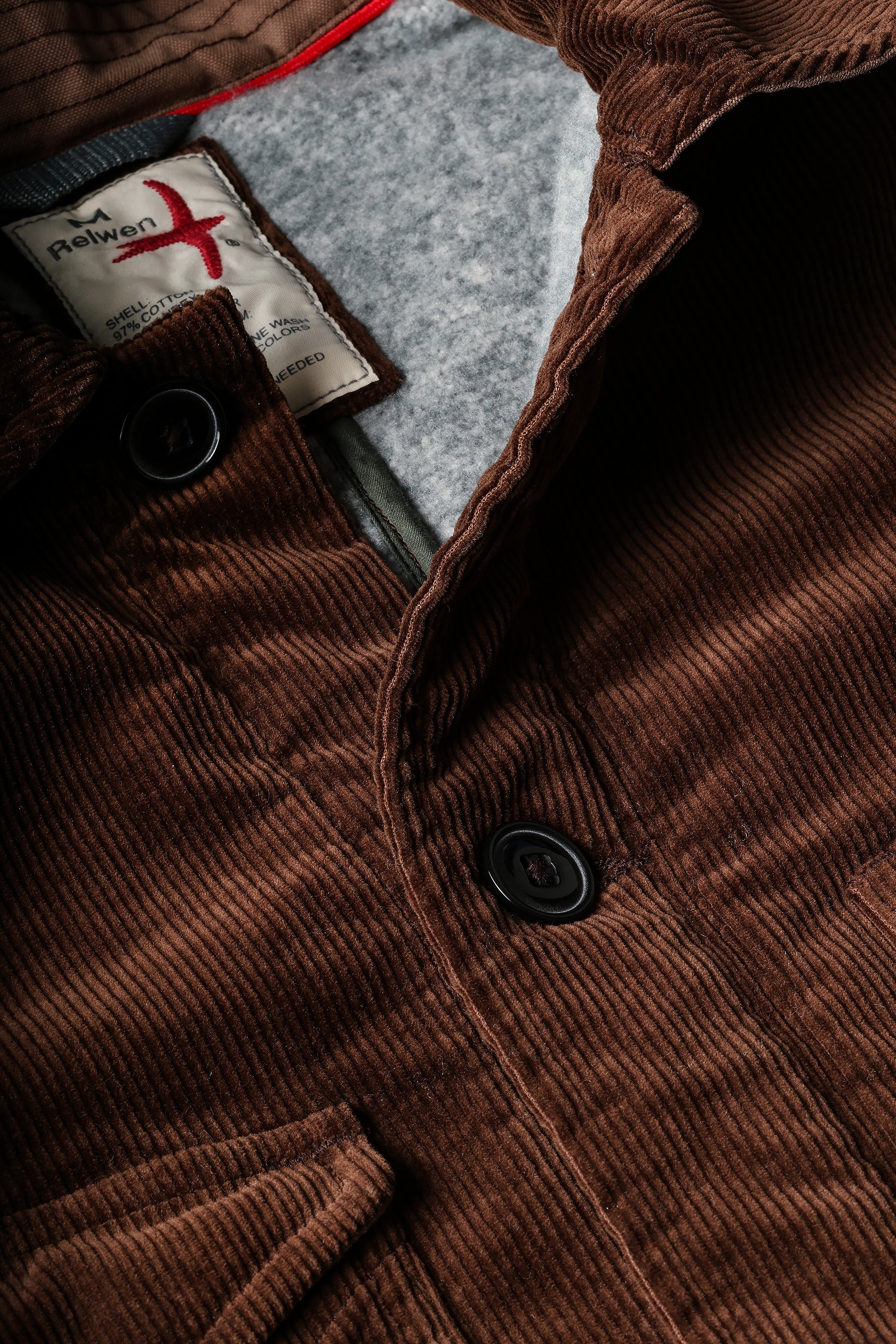 Piled-Lined Chore Coat - Hickory Cord - DUNE + SALT