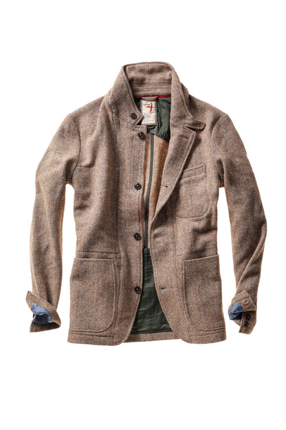 Heritage Trap Blazer - Ash Brown Herringbone - DUNE + SALT