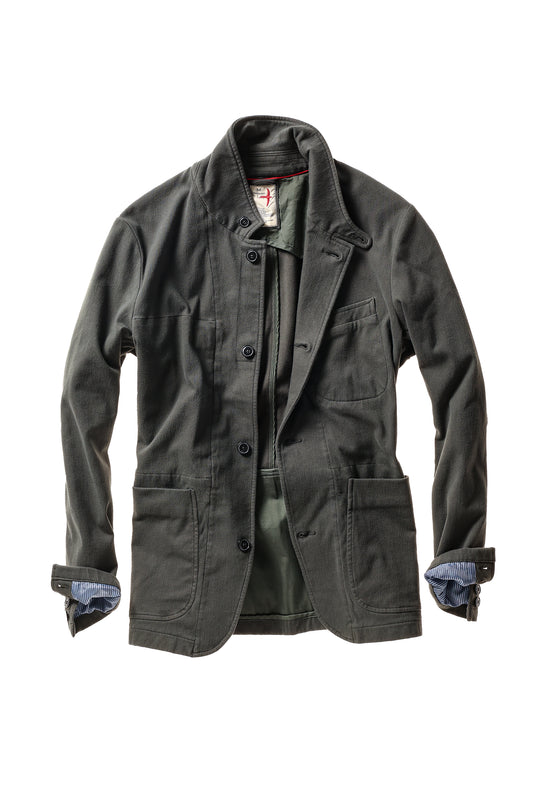 Moleskin Trap Blazer - Char Loden