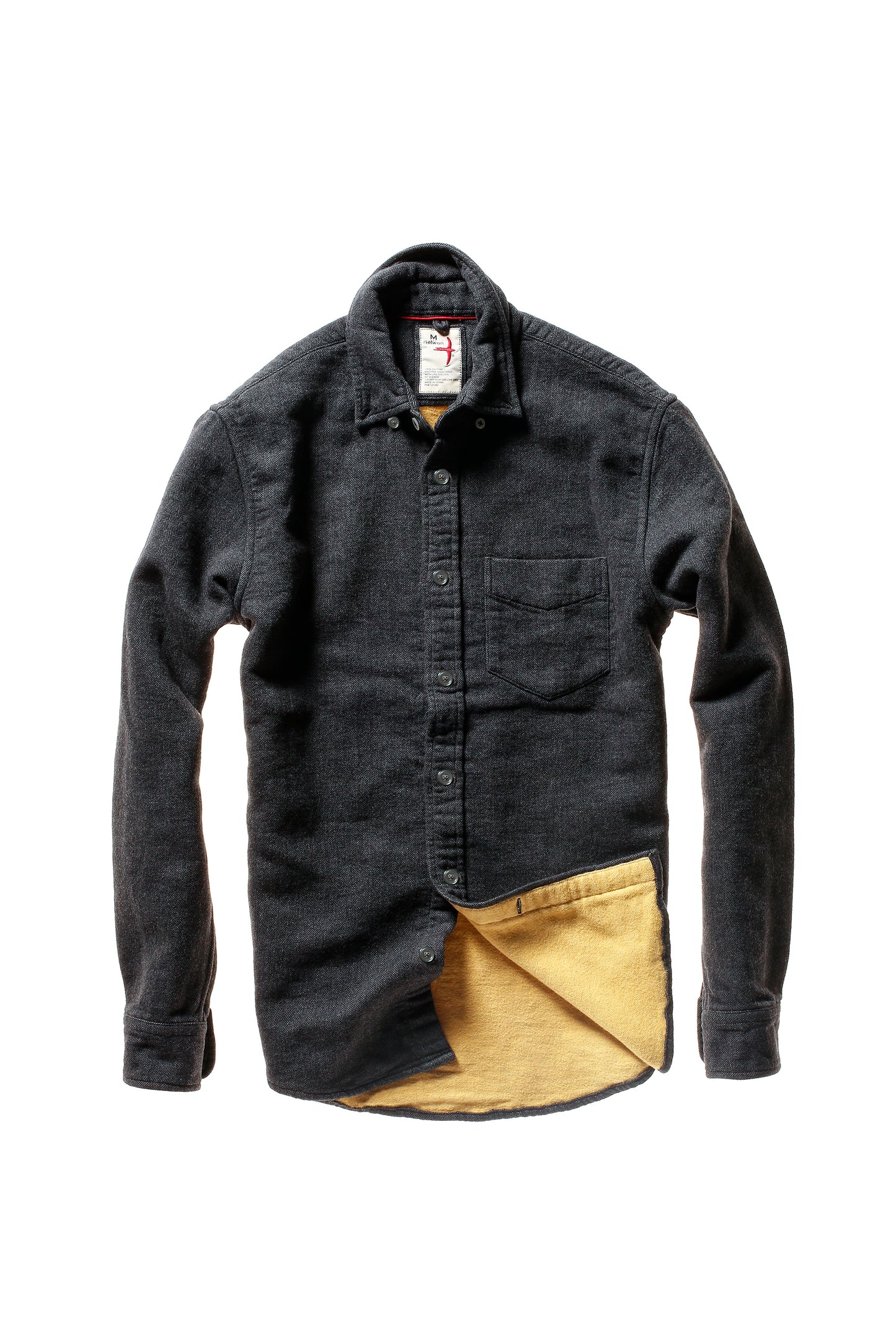 Herringbone Chamois-Lined Flannel - Charcoal