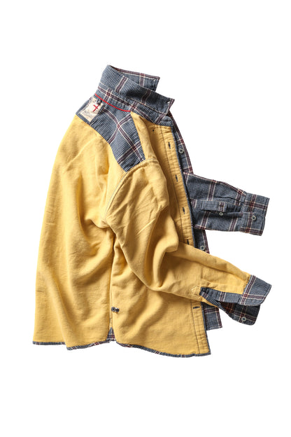 Plaid Chamois-Lined Flannel - Blue/Khaki/Red Exploded Houndstooth