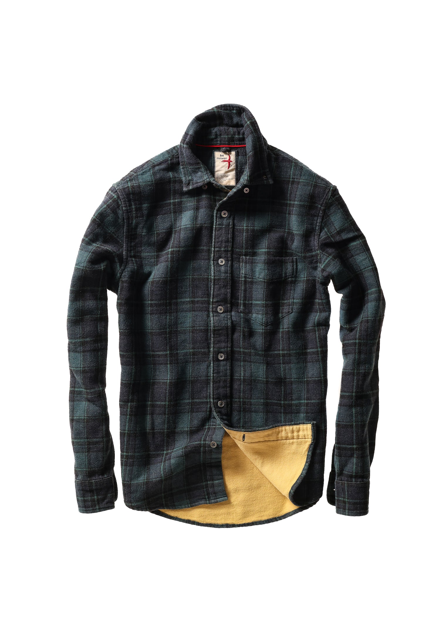 Plaid Chamois-Lined Flannel - Green/Navy/Black Plaid