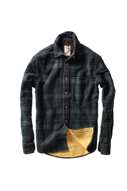 Plaid Chamois-Lined Flannel - Green/Navy/Black Plaid