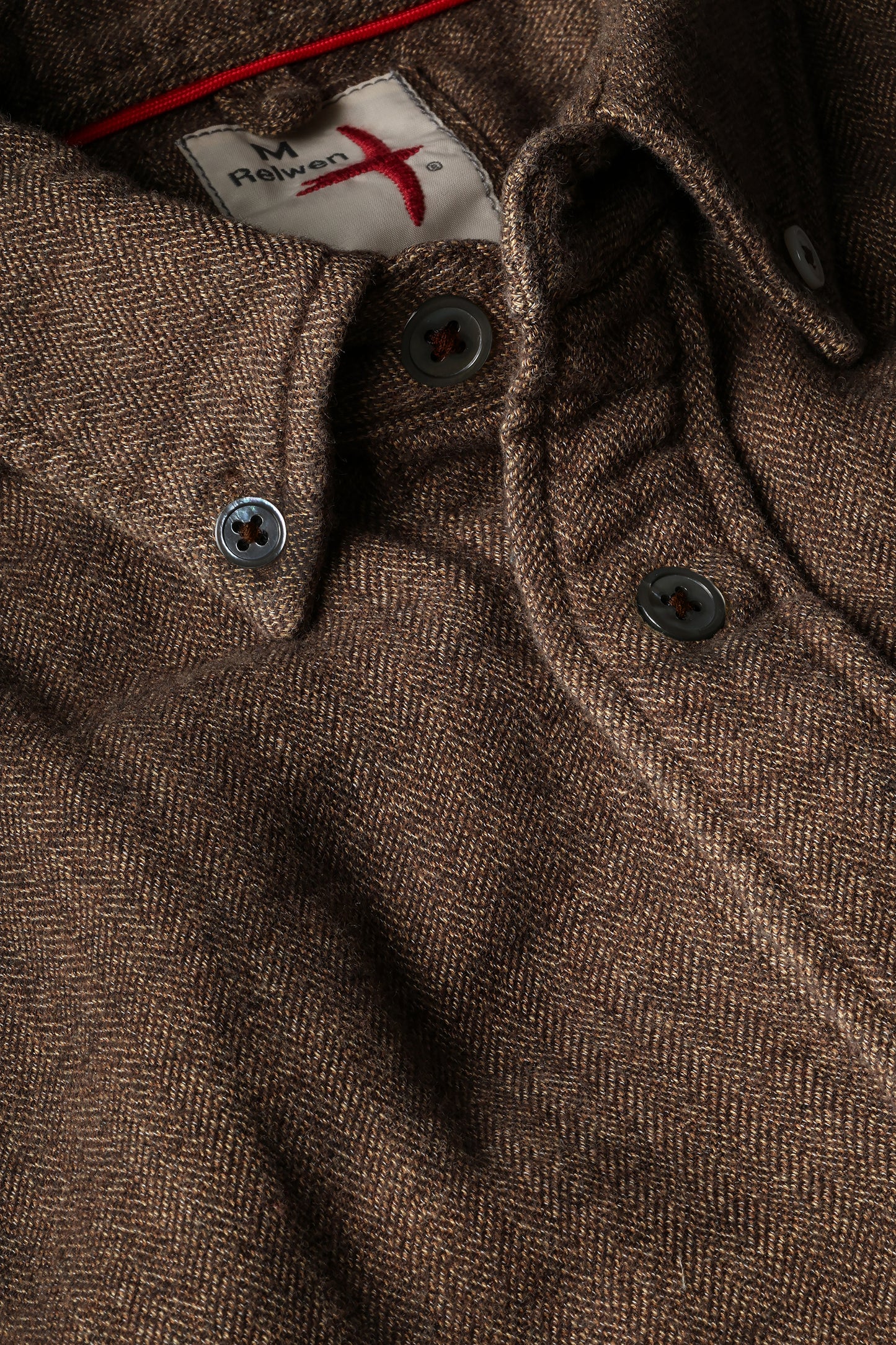 Herringbone Chamois-Lined Flannel - Rustic Brown