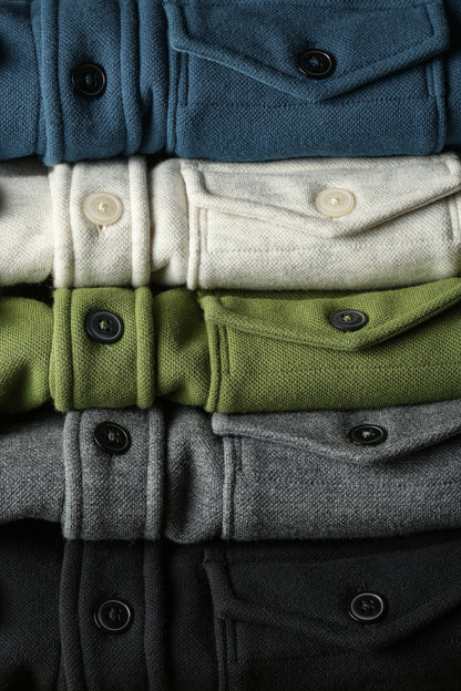 Pique Fleece Workshirt - Chalk Heather