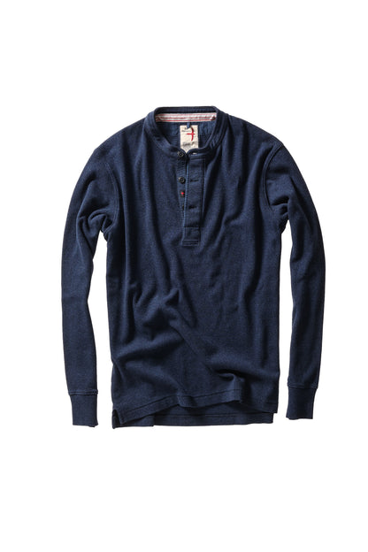 French Rib Henley - Navy Heather - DUNE + SALT