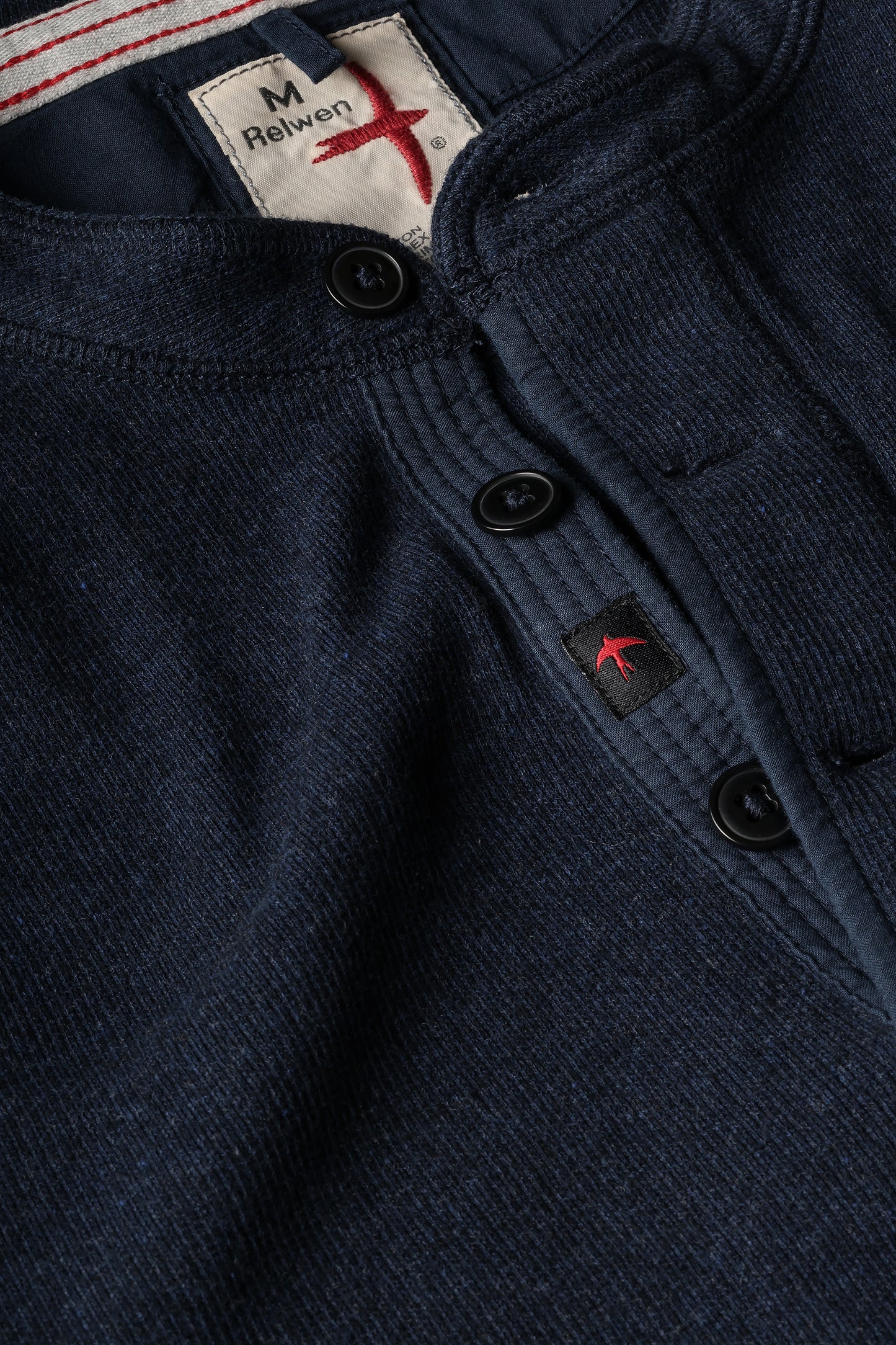 French Rib Henley - Navy Heather - DUNE + SALT
