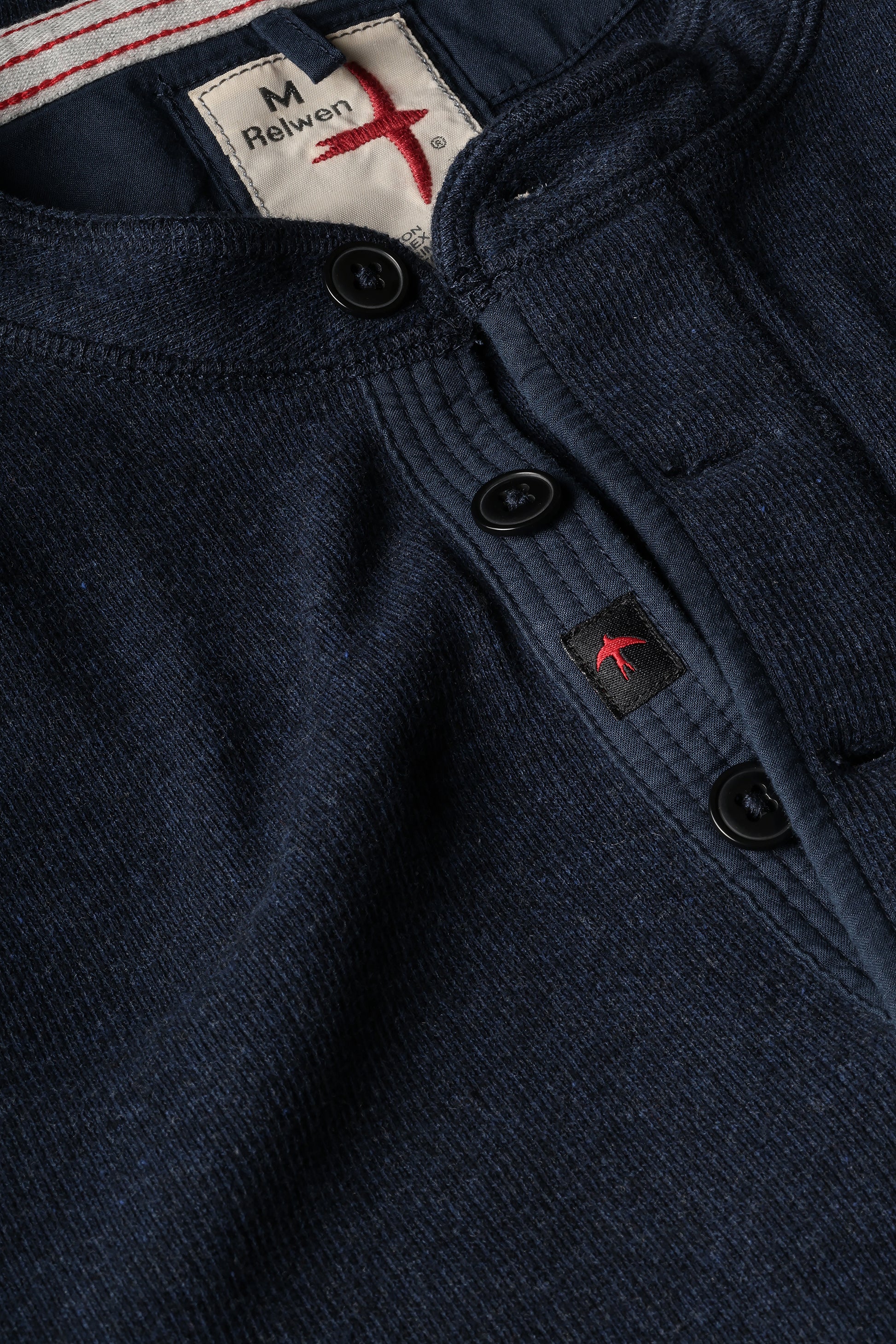 French Rib Henley - Navy Heather - DUNE + SALT
