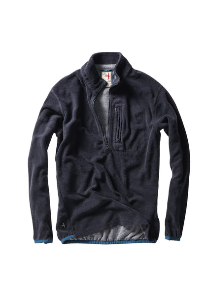 Sheared Fleece Half-Zip - Dark Navy - DUNE + SALT