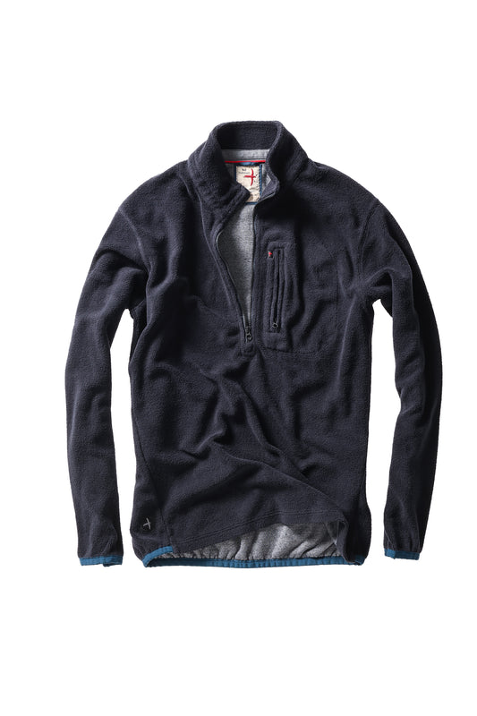 Sheared Fleece Half-Zip - Dark Navy - DUNE + SALT