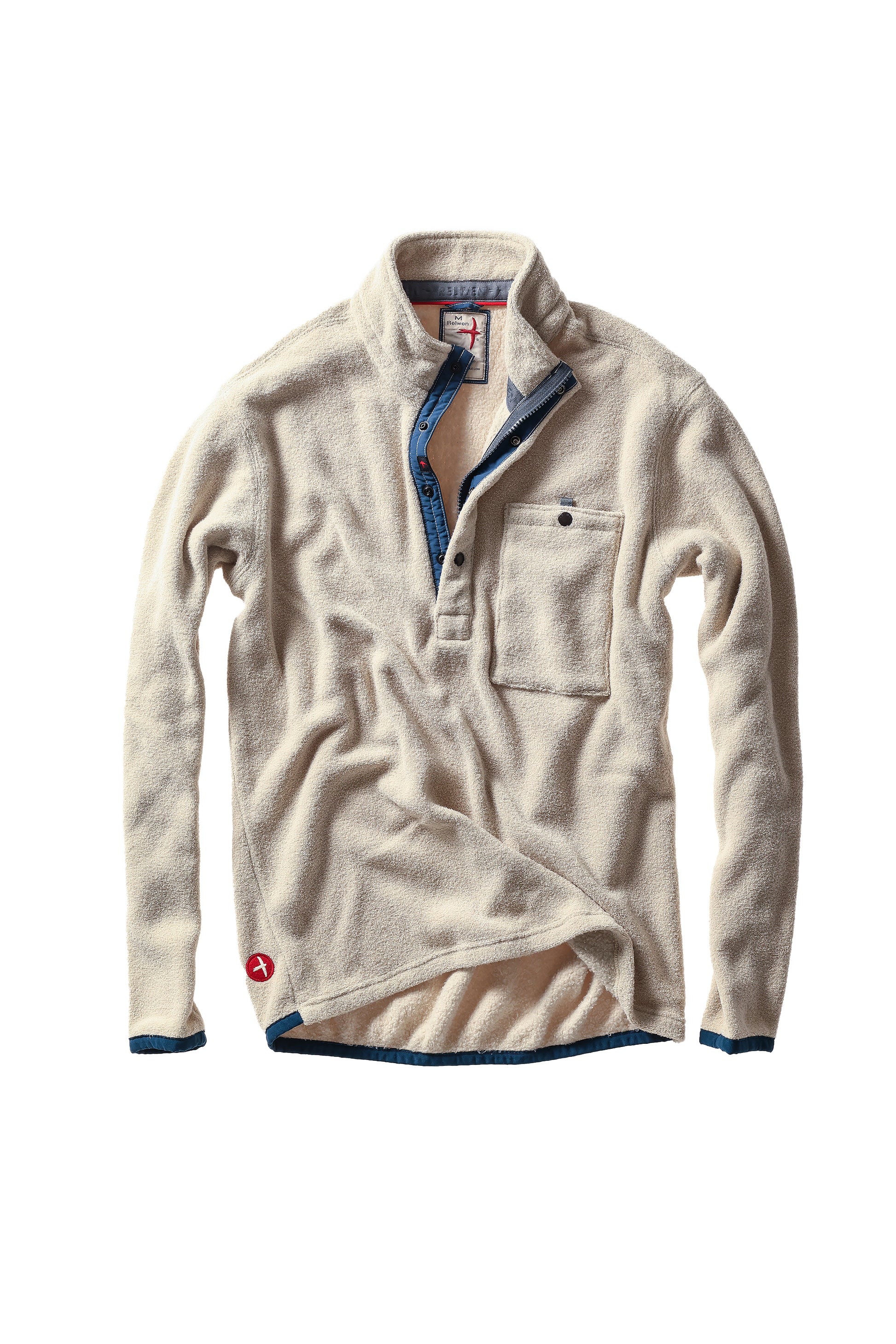 Terry Snap-Zip Mock - Biscuit - DUNE + SALT