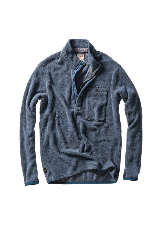 Terry Snap-Zip Mock - Cadet Navy - DUNE + SALT