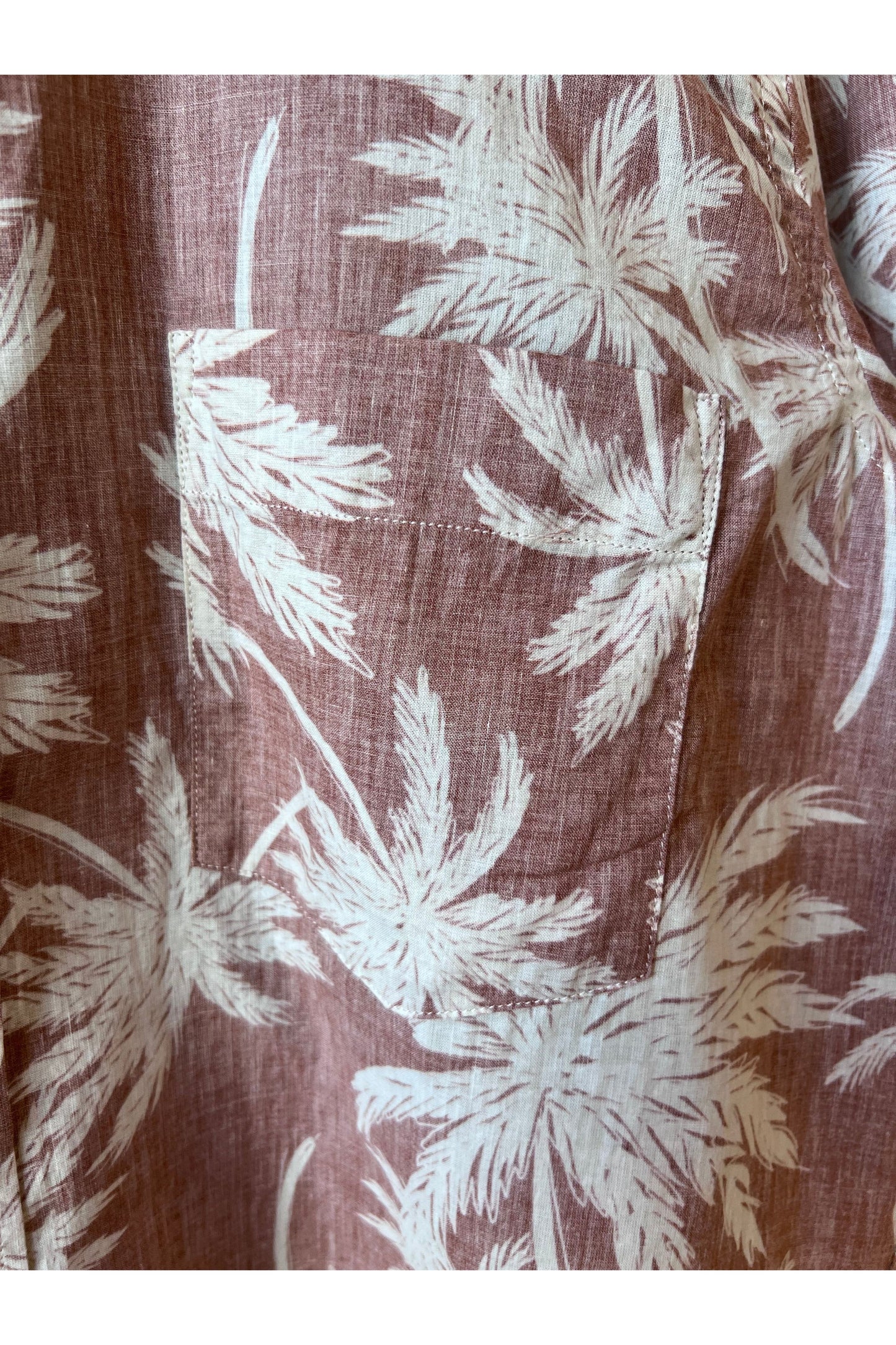 Paul Palm Tree Print Cotton Shirt - Rust - DUNE + SALT