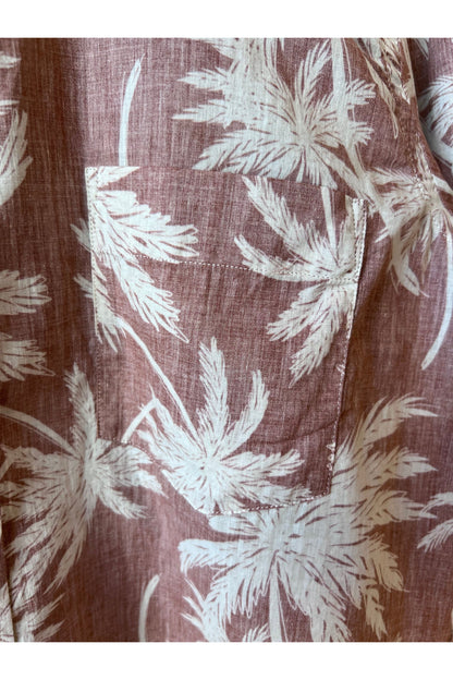 Paul Palm Tree Print Cotton Shirt - Rust - DUNE + SALT