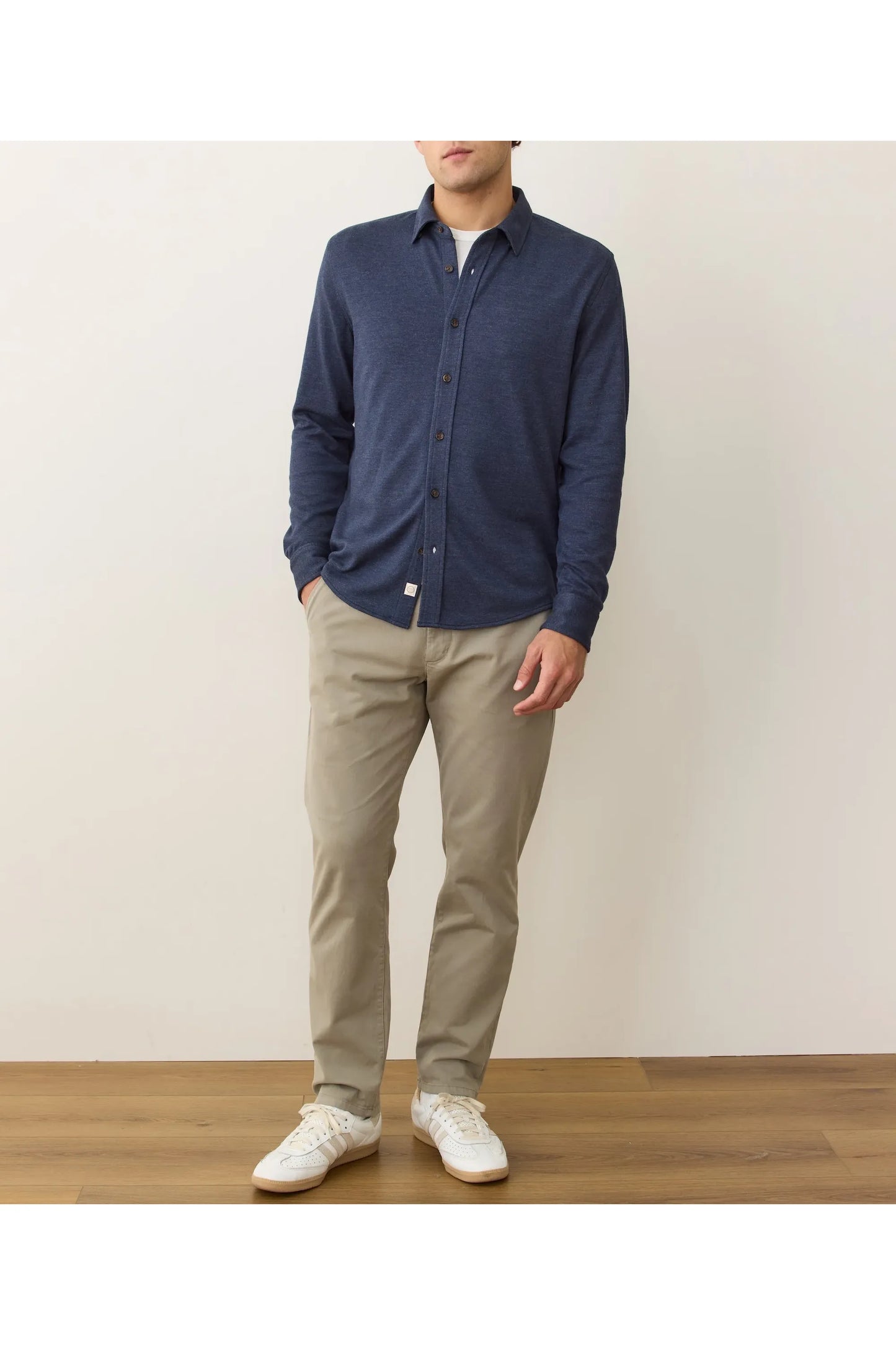 Pacifica Stretch Twill Shirt - Navy - DUNE + SALT