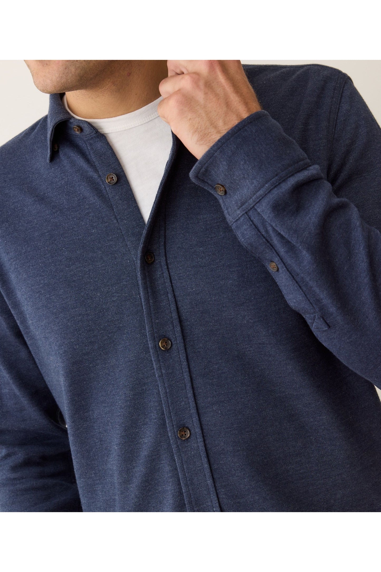 Pacifica Stretch Twill Shirt - Navy - DUNE + SALT