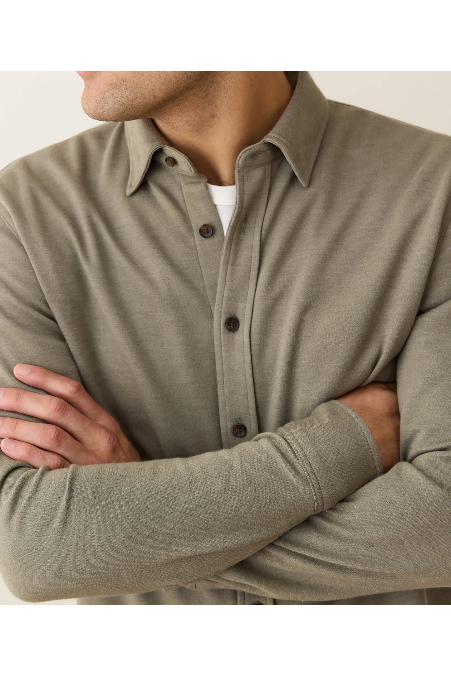 Pacifica Stretch Twill Shirt - Vetiver - DUNE + SALT