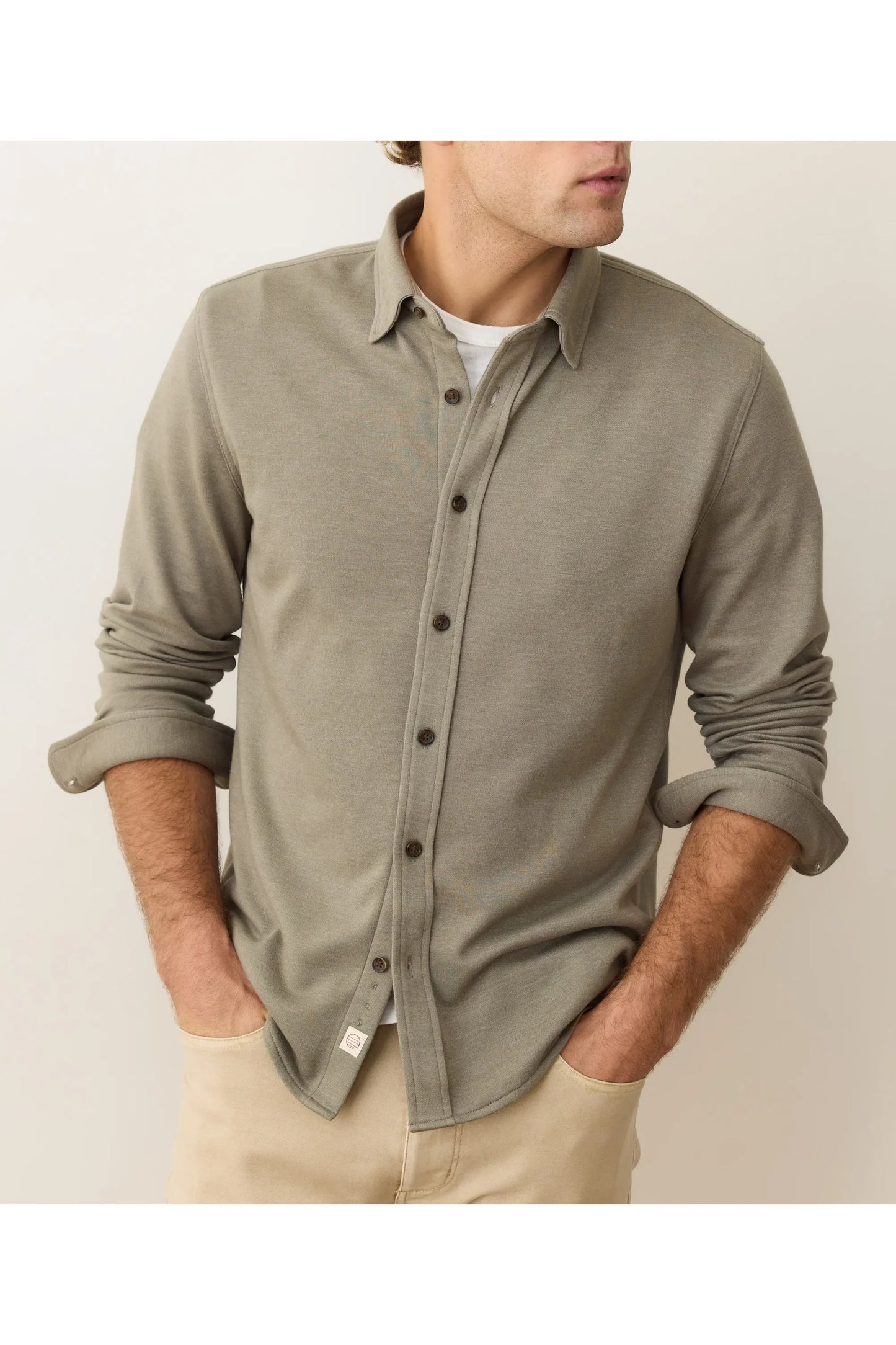 Pacifica Stretch Twill Shirt - Vetiver - DUNE + SALT