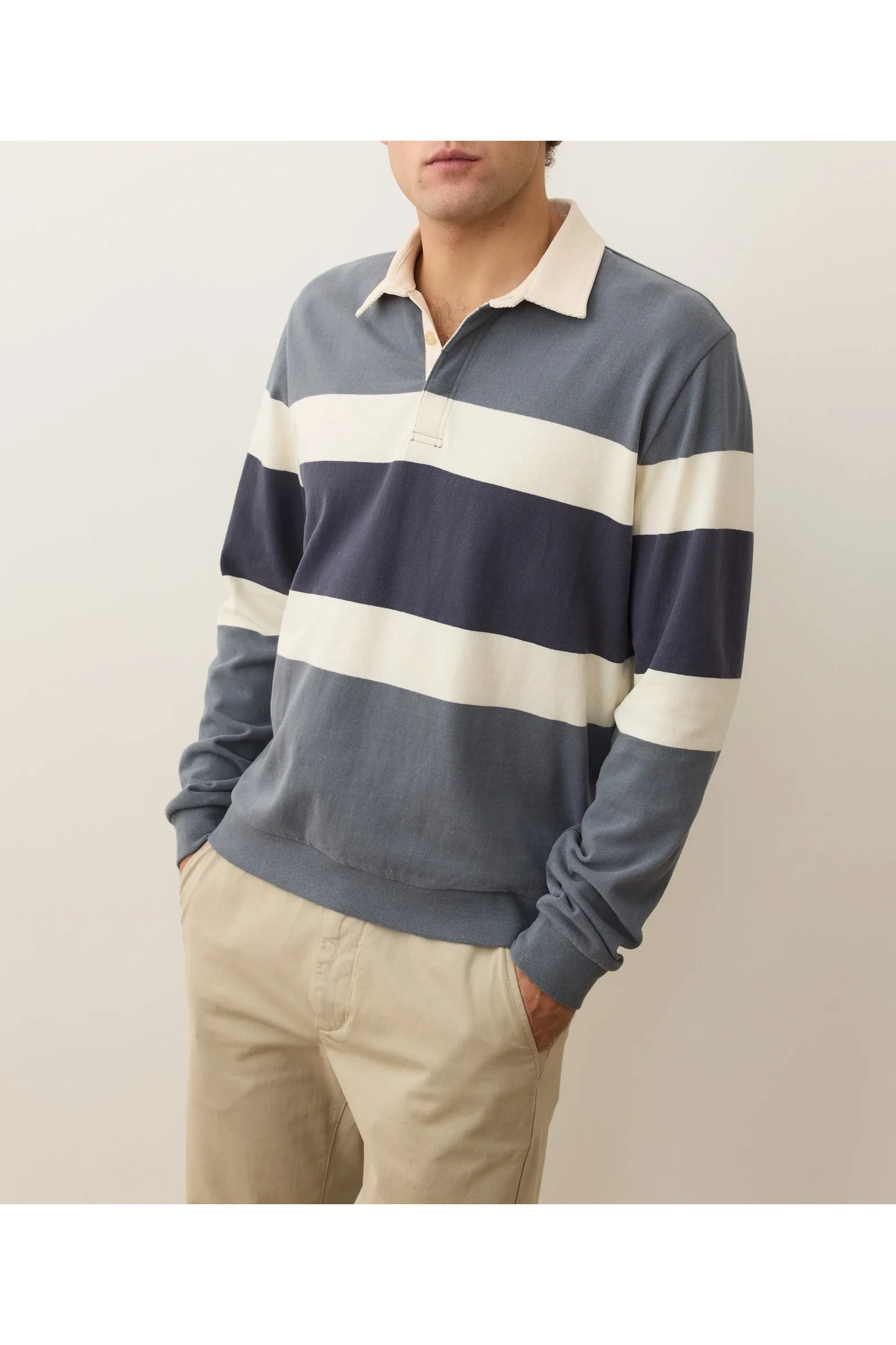 Sueded Rugby Polo - Stormy Weather Colorblock - DUNE + SALT
